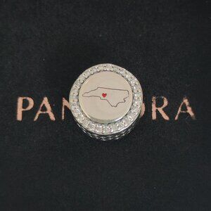 Pandora North Carolina Map Bead Charm Bracelet Pendant S925 Silver with box